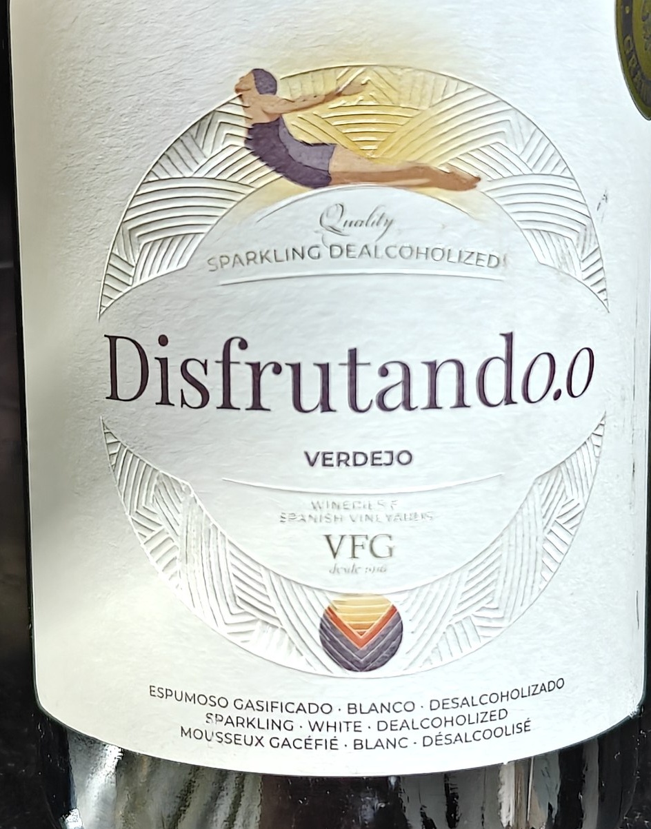 Этикетка безалкогольного игристого Disfrutando.0 Verdejo